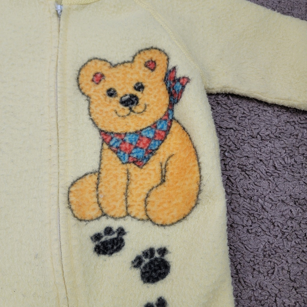 Vintage 70s Dr. Denton Blanket Sleeper Yellow zip Footie pajamas 6-12 mo - Picture 4 of 15